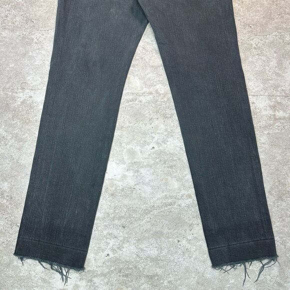 Mother Superior The Scrapper Cuff Ankle Jeans Size 27 Black Frayed Hem - Picture 9 of 10